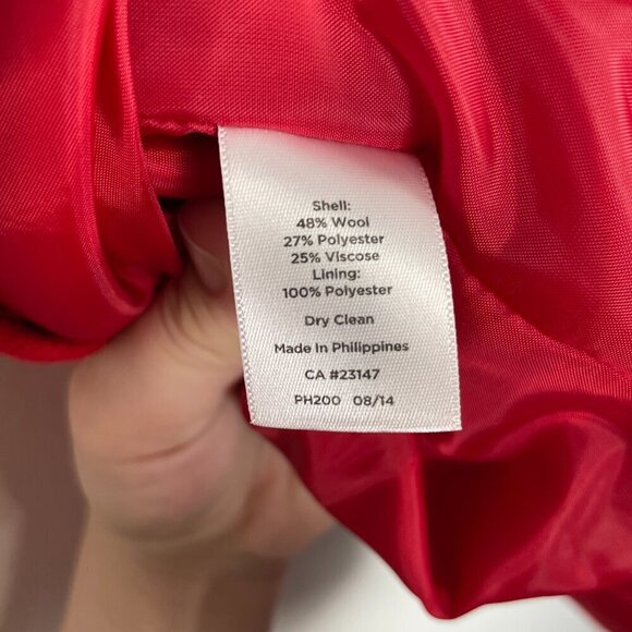 Talbots Petites Size 10p Wool blend Red Pencil Skirt | Office, coquette, holiday - Picture 8 of 8